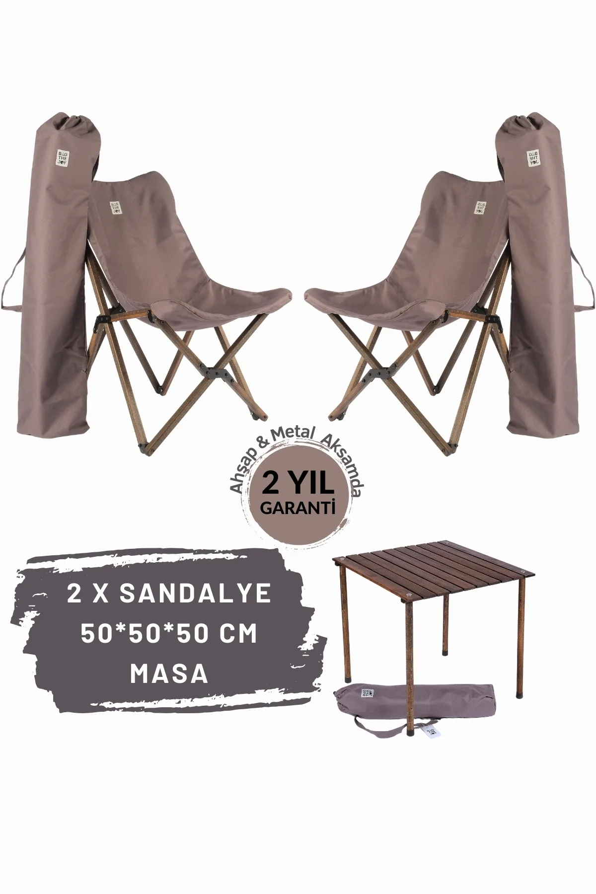 BAG THE JOY AHŞAP KATLANIR MASA SANDALYE SETİ – ANTRASİT – KOYU GRİ – 50*50*50cm
