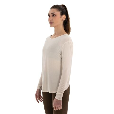Inguz Sırt Detay Uzun Kollu Modal Yoga T-Shirt