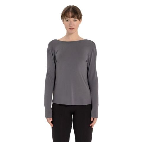 Inguz Sırt Detay Uzun Kollu Modal Yoga T-Shirt