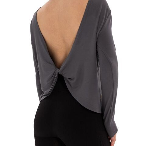 Inguz Sırt Detay Uzun Kollu Modal Yoga T-Shirt