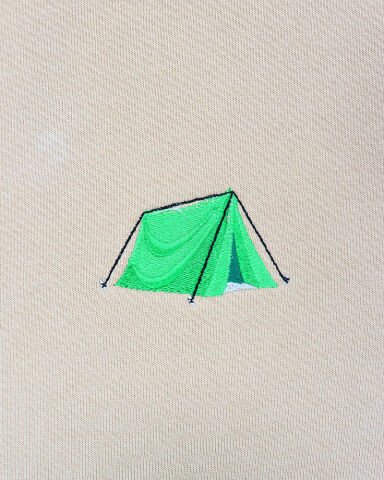 Kahve Kamp Çadırı Nakışlı Sweatshirt