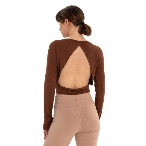 Inguz Sırtı Üçgen Detay Parmak Geçmeli Modal T-Shirt