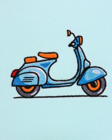 Antik Mint Vespa Nakışlı Sweatshirt
