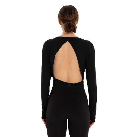 Inguz Sırtı Üçgen Detay Parmak Geçmeli Modal T-Shirt