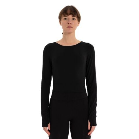 Inguz Sırtı Üçgen Detay Parmak Geçmeli Modal T-Shirt