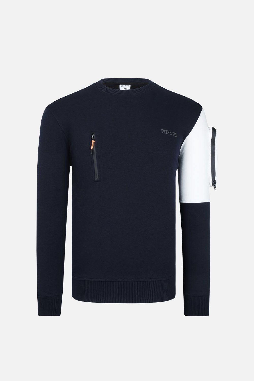 VANEDA KOL ÇANTALI BISIKLET YAKA BASKILI  SWEATSHIRT LACIVERT