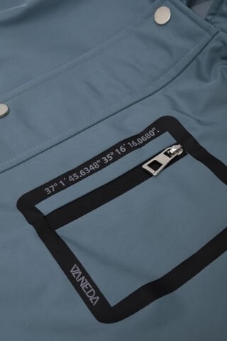 OVERSIZED SIRT DESEN BASKILI CEPLI PARDESU MAVI