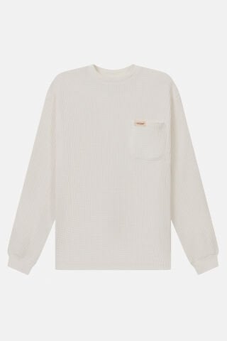 Urbanwild Uzun Kollu Waffle Tshirt Beyaz