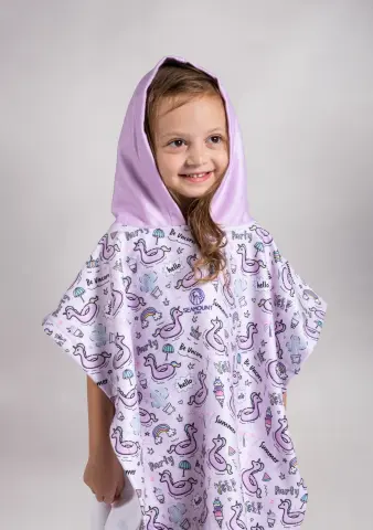 Çocuk Kapüşonlu Plaj Havlu - Unicorn