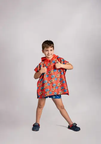 Çocuk Kapüşonlu Plaj Havlu - Red Sea