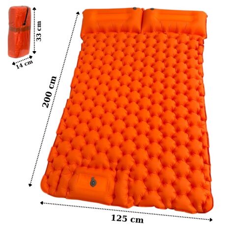 ŞİŞME YATAK ÇİFT KİŞİLİK - KENDİNDEN POMPALI - TURUNCU