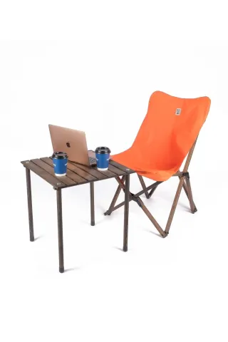 BAG THE JOY AHŞAP KATLANIR RULO KAMP MASASI / ANTRASİT (50*50*50)