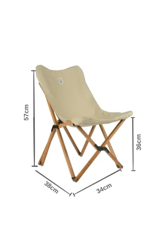 BAG THE JOY KIDS KATLANIR AHŞAP KAMP & BAHÇE SANDALYESİ KAHVERENGİ İSKELET – BEJ KILIF
