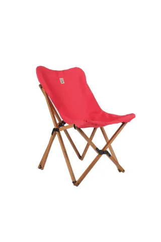 BAG THE JOY KIDS KATLANIR AHŞAP KAMP & BAHÇE SANDALYESİ KAHVERENGİ İSKELET – KIRMIZI KILIF