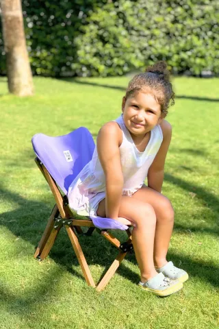 BAG THE JOY KIDS KATLANIR AHŞAP KAMP & BAHÇE SANDALYESİ KAHVERENGİ İSKELET –YEŞİL KILIF