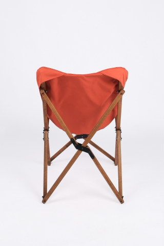 BAG THE JOY KATLANIR AHŞAP KAMP ve BAHÇE SANDALYESİ – KAHVERENGİ İSKELET –  KİREMİT KILIF