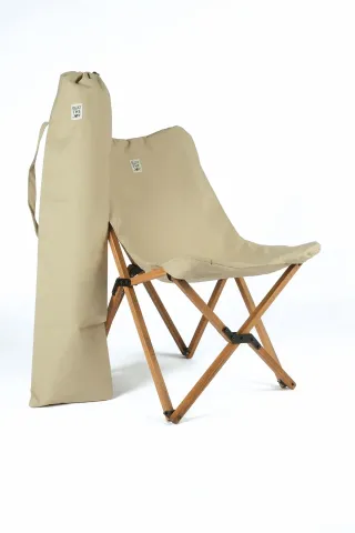 BAG THE JOY AHŞAP KATLANIR MASA SANDALYE SETİ – KAHVERENGİ – BEJ -60*60*55