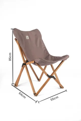 BAG THE JOY AHŞAP KATLANIR MASA SANDALYE SETİ – KAHVERENGİ – KOYU GRİ -60*60*55