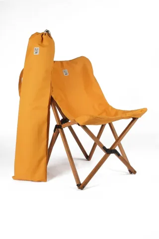 BAG THE JOY AHŞAP KATLANIR MASA SANDALYE SETİ – KAHVERENGİ – HARDAL -60*60*55