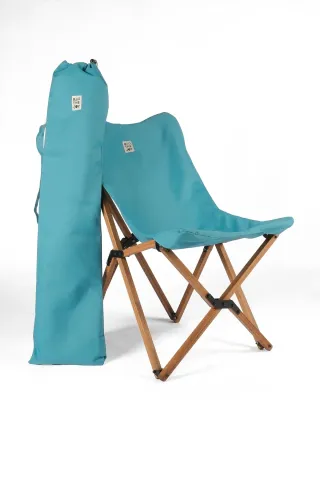 BAG THE JOY AHŞAP KATLANIR MASA SANDALYE SETİ – KAHVERENGİ – TURKUAZ -60*60*55