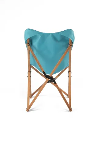 BAG THE JOY AHŞAP KATLANIR MASA SANDALYE SETİ – KAHVERENGİ – TURKUAZ -60*60*55