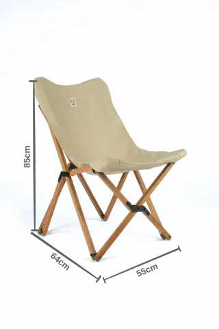 BAG THE JOY AHŞAP KATLANIR MASA SANDALYE SETİ – KAHVERENGİ- BEJ -50*50*50