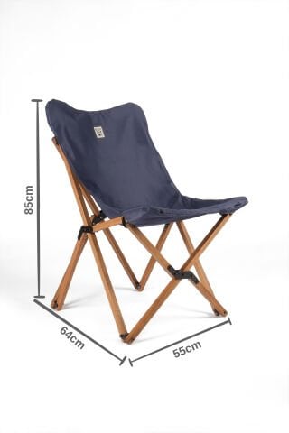 BAG THE JOY AHŞAP KATLANIR MASA SANDALYE SETİ – KAHVERENGİ – LACİVERT -50*50*50