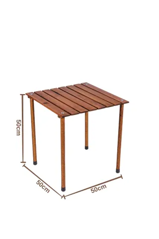 BAG THE JOY AHŞAP KATLANIR MASA SANDALYE SETİ – KAHVERENGİ – HAKİ – 50*50*50cm