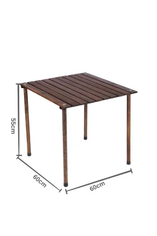 BAG THE JOY AHŞAP KATLANIR MASA SANDALYE SETİ – ANTRASİT- BEJ -60*60*55