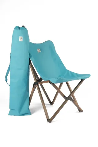 BAG THE JOY AHŞAP KATLANIR MASA SANDALYE SETİ – ANTRASİT- TURKUAZ -60*60*55