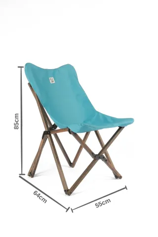 BAG THE JOY AHŞAP KATLANIR MASA SANDALYE SETİ – ANTRASİT- TURKUAZ -60*60*55